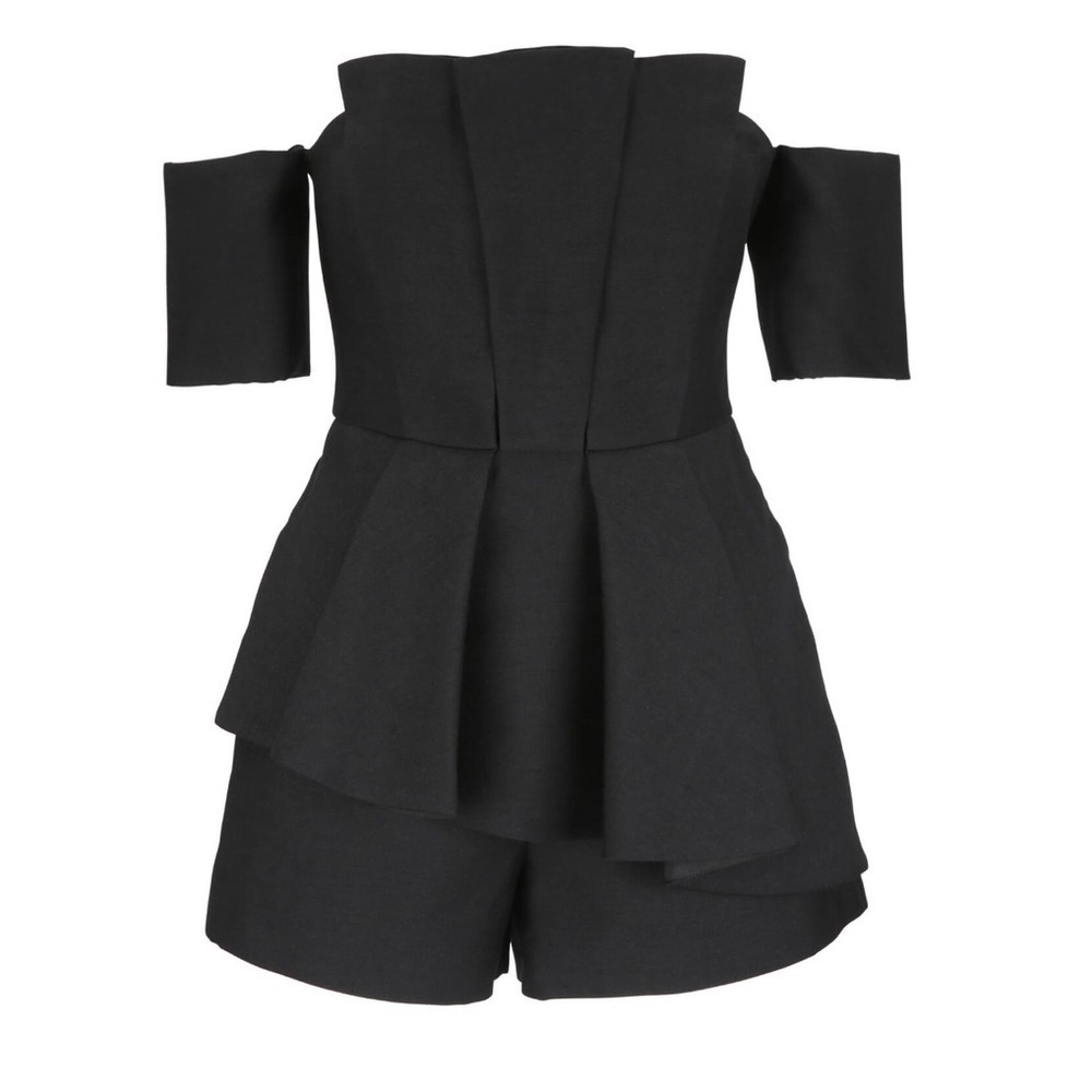 C/MEO Collective 'Need Nobody Romper' off shoulder peplum bnwt - Picture 9 of 12